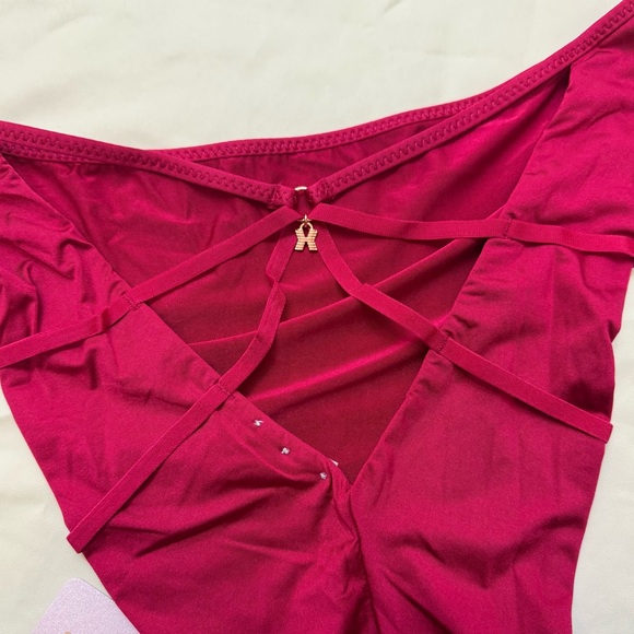 SAVAGE NOT SORRY OPEN-BACK STRAPPY BRAZILIAN PANTY NWT - Picture 6 of 7
